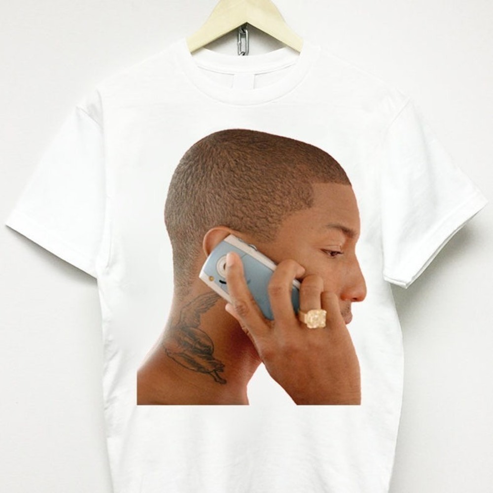 PHARRELL WILLIAMS T-SHIRT Retro Rap Tee Travis Scott Kanye Drake